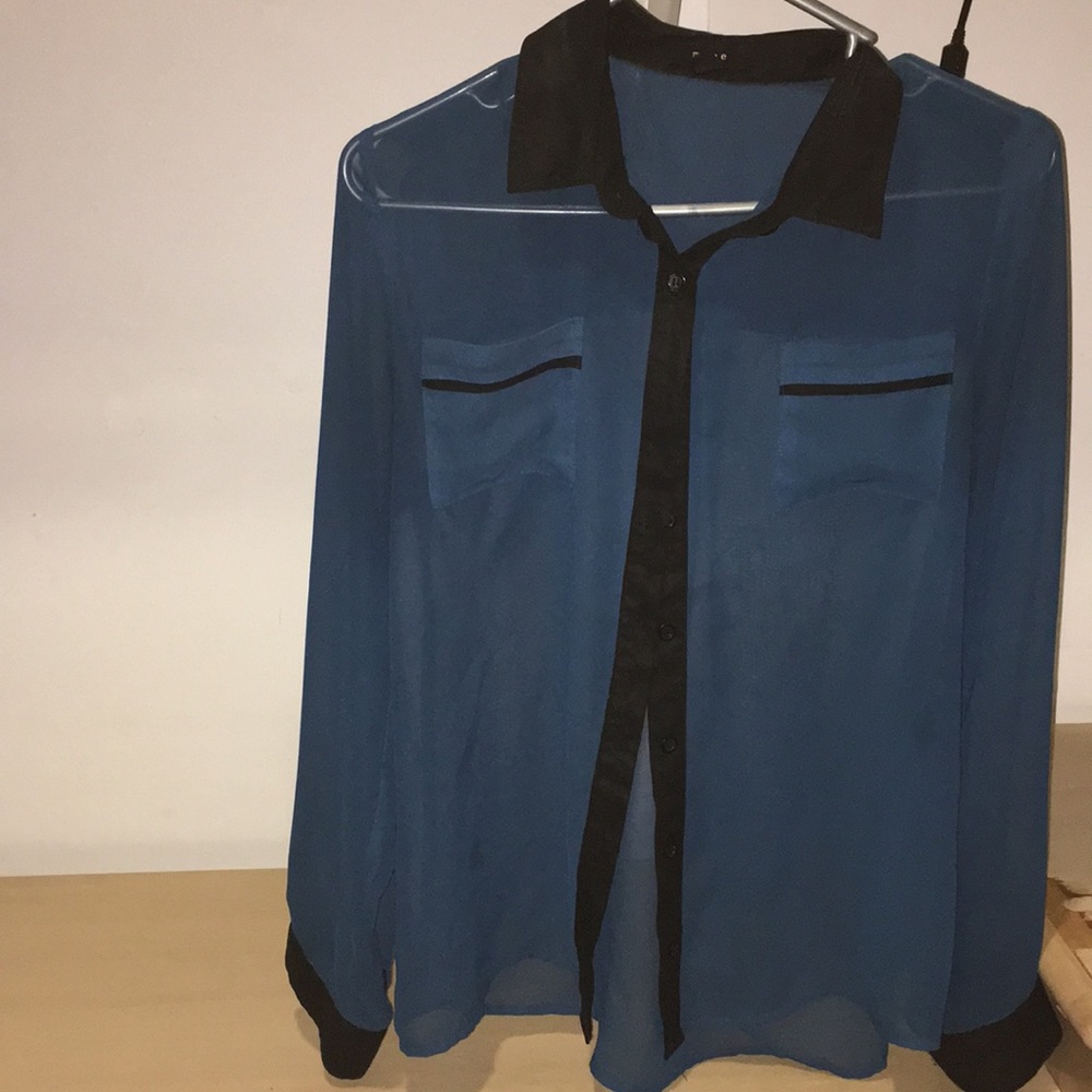 Shear teal long sleeve